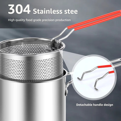 Stainless Steel Deep Frying Pot Strainer Basket