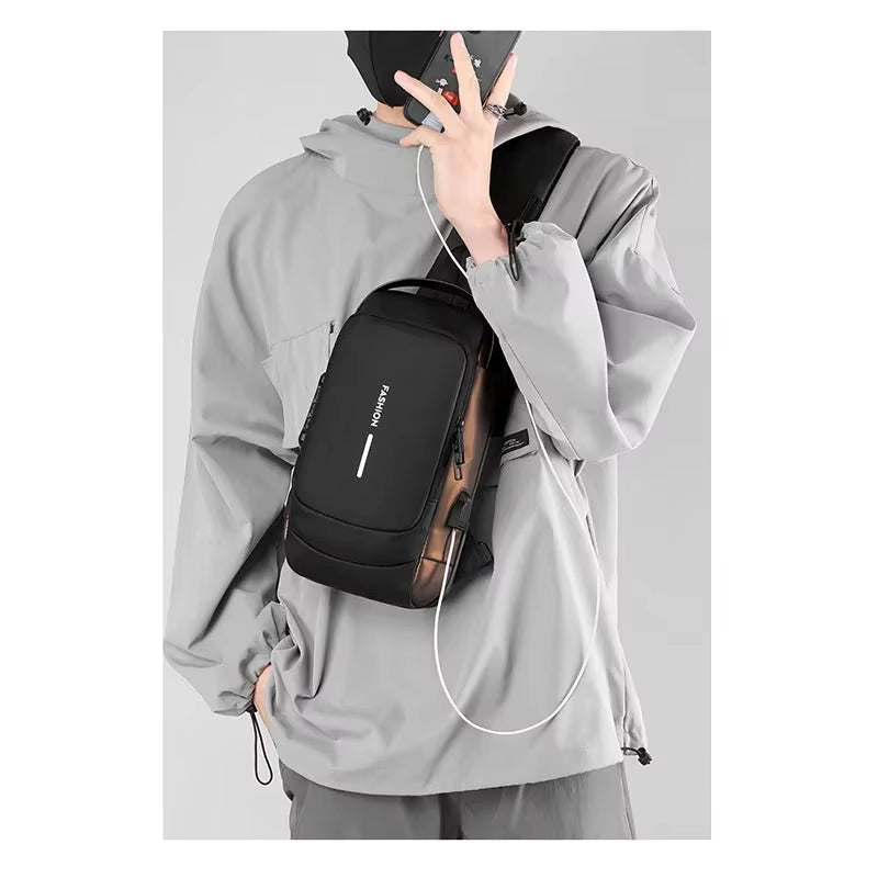 Crossbody Shoulder Backpack Sling Chest Bag for Men