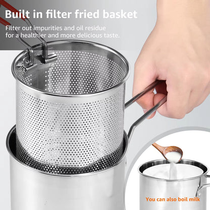 Stainless Steel Deep Frying Pot Strainer Basket