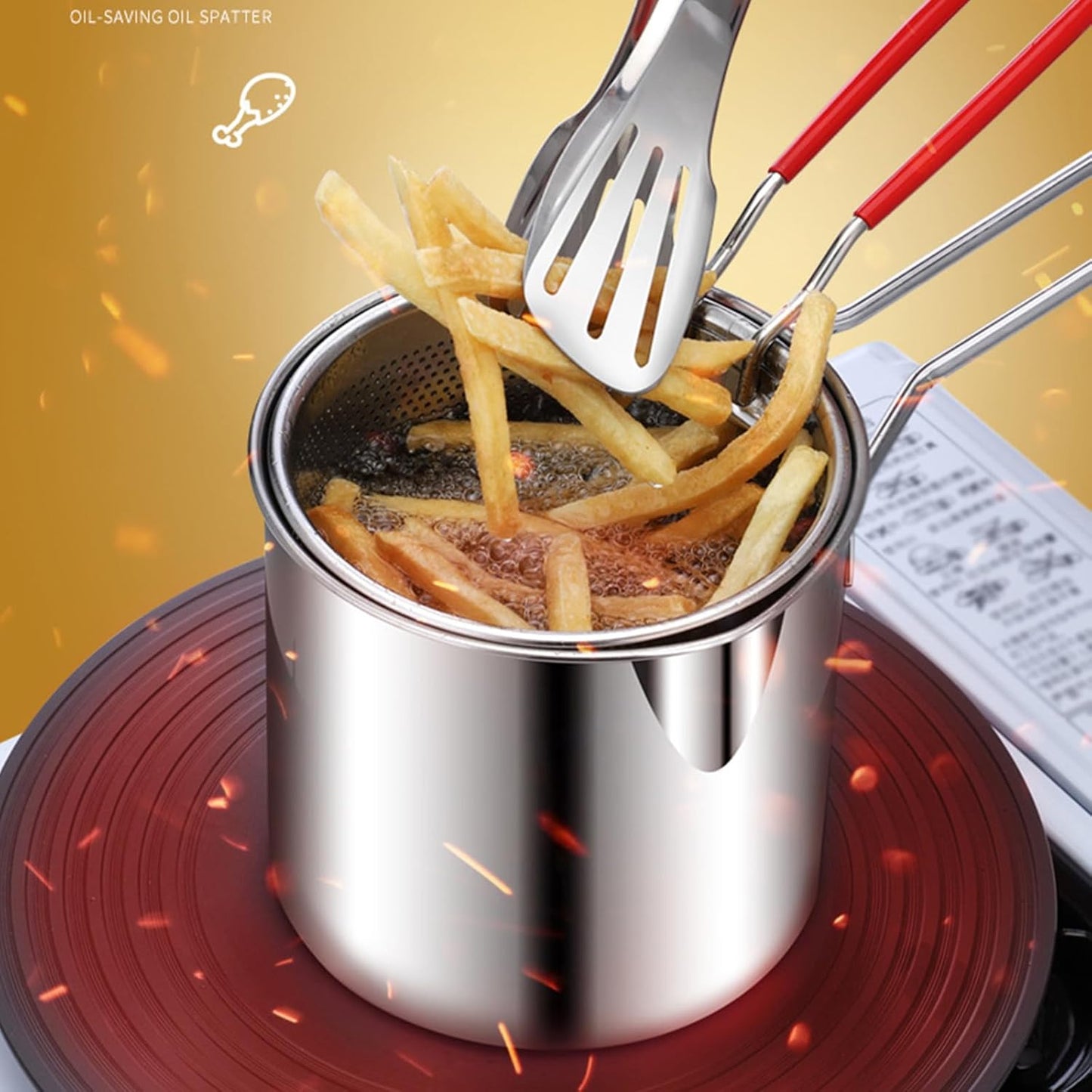Stainless Steel Deep Frying Pot Strainer Basket