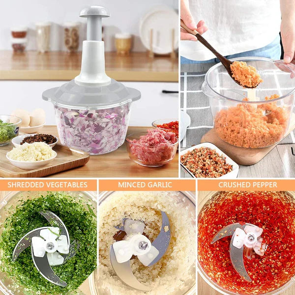 1500ml Manual Hand Chopper & Food Processor