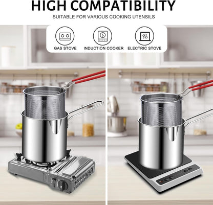 Stainless Steel Deep Frying Pot Strainer Basket