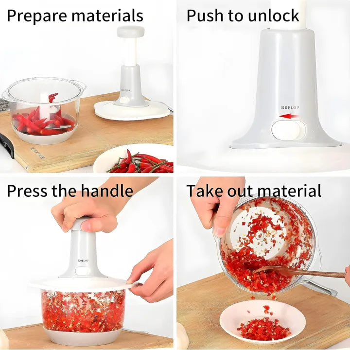 1500ml Manual Hand Chopper & Food Processor