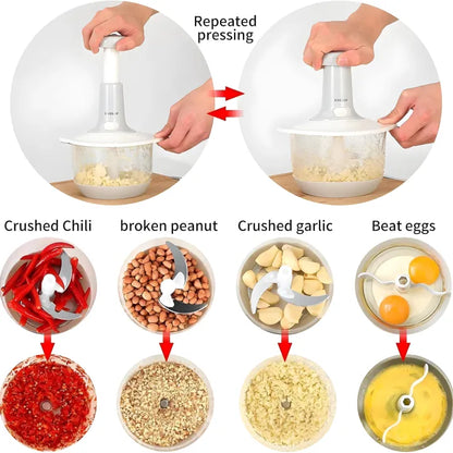 1500ml Manual Hand Chopper & Food Processor